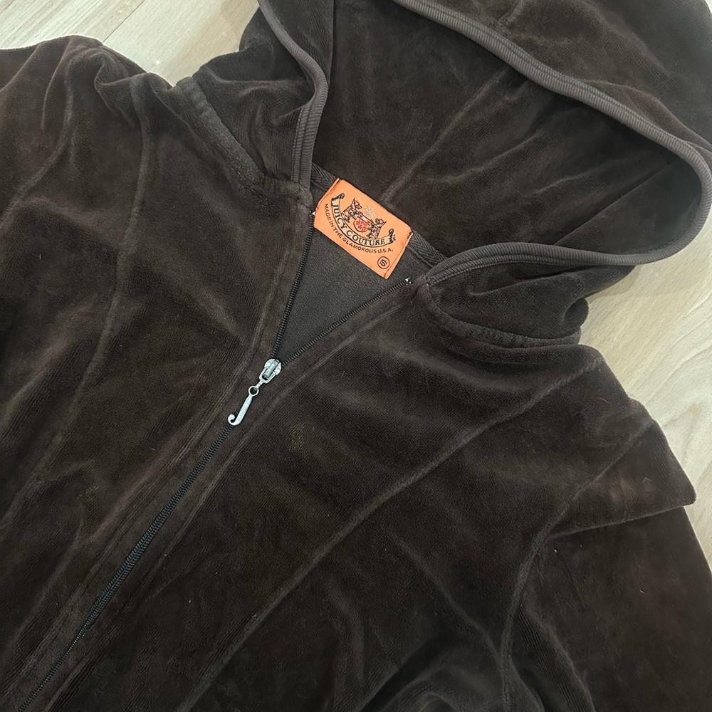 Juicy Couture chocolate Brown Velour Hoodie